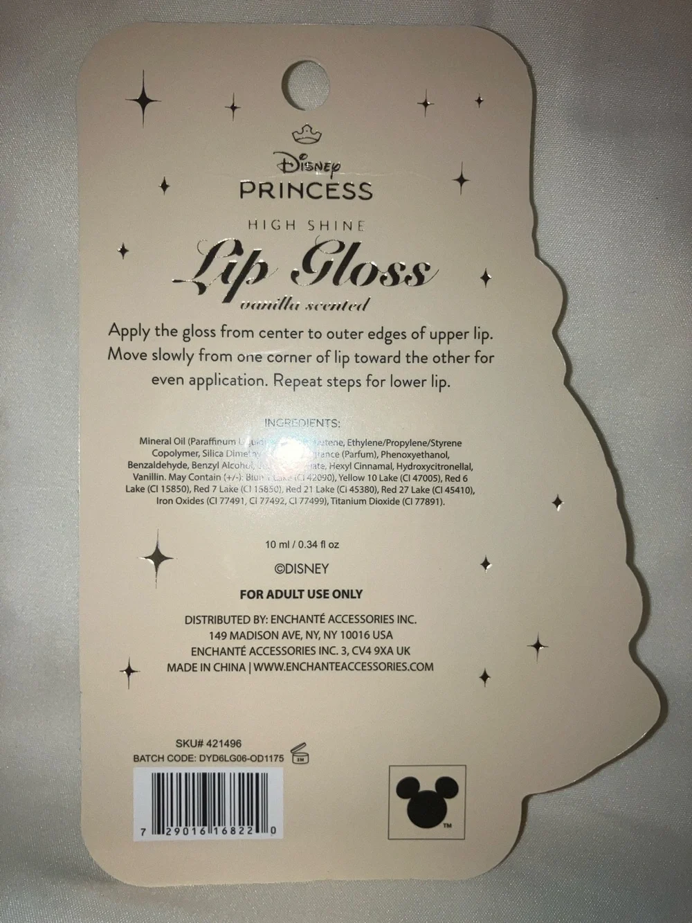 Disney Princess Lip Gloss Trio with Charms Belle Cinderella‎ Repunzel  Vanilla
